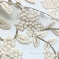 Bicolour floral de malha nylon bordado tecido malha de rede